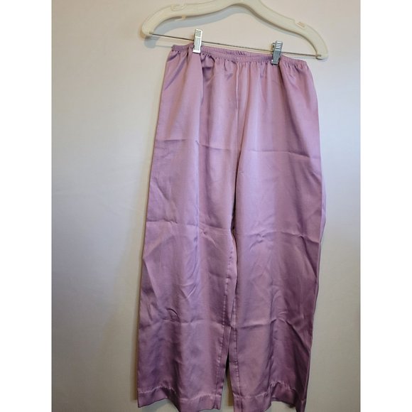 Vintage Halston III Purple Pajamas 2 Piece Set Tie Close Top Elastic Waist Pants - Picture 7 of 9